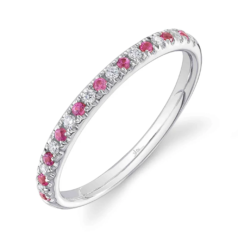 0.10CT DIAMOND & 0.10CT PINK SAPPHIRE BAND SC55025937