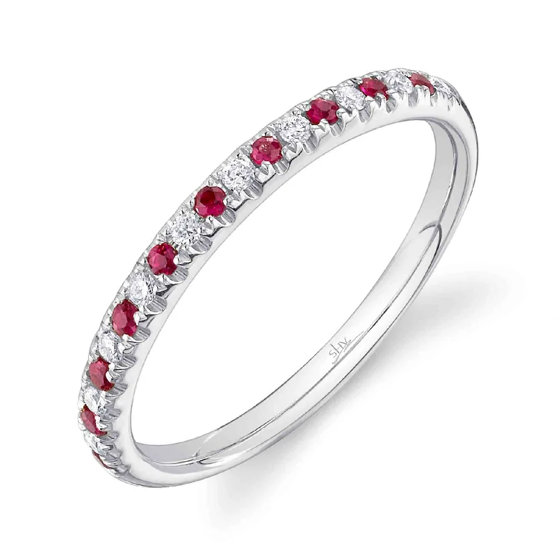 0.10CT DIAMOND & 0.10CT RUBY BAND SC55025931