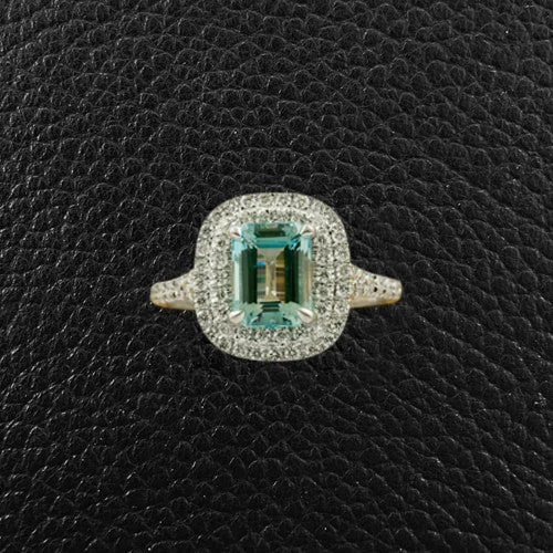 Aquamarine & Diamond Ring