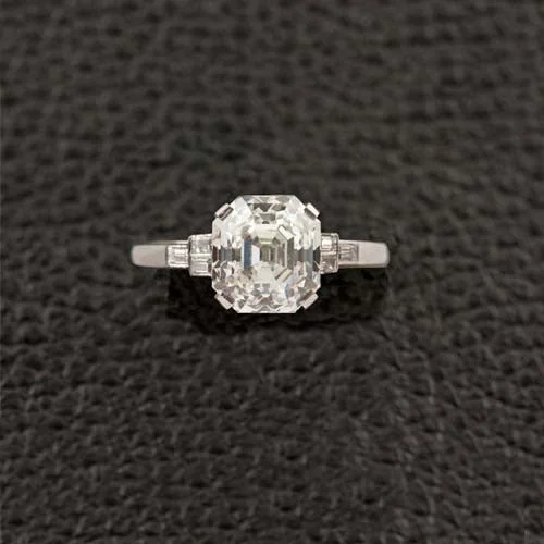 Asscher cut Diamond Engagement Ring