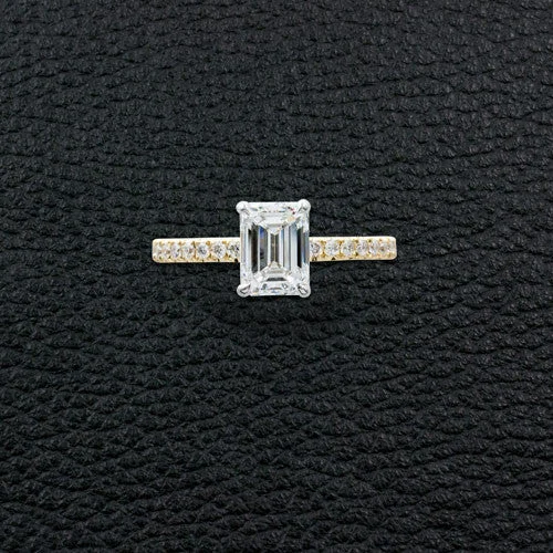 Emerald cut Diamond Engagement Ring