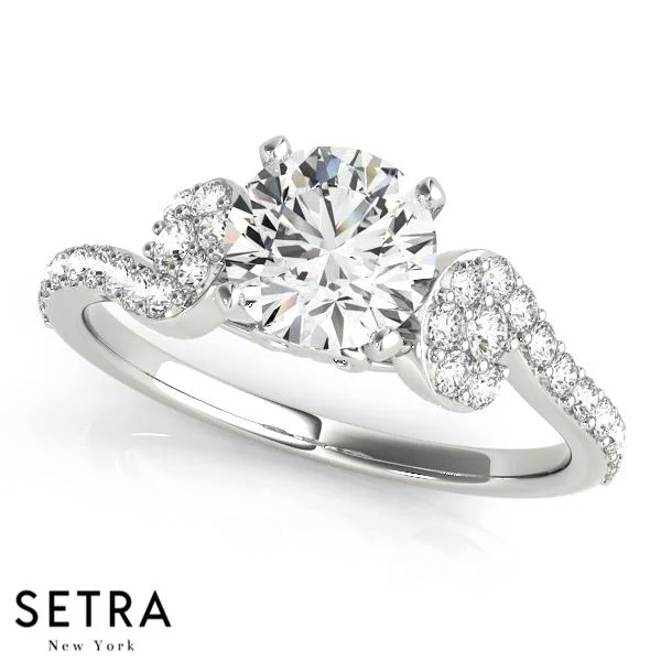 ENGAGEMENT RINGS NEW BRIDAL SINGLE ROW PRONG SET