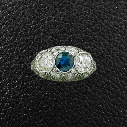 Estate Sapphire & Diamond Ring