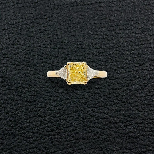 Fancy Yellow and White Diamond Ring