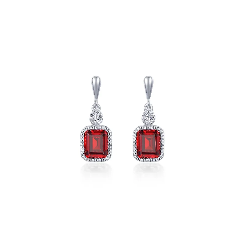 Lafonn Birthstone Emerald January Garnet Earring BE007GNP00