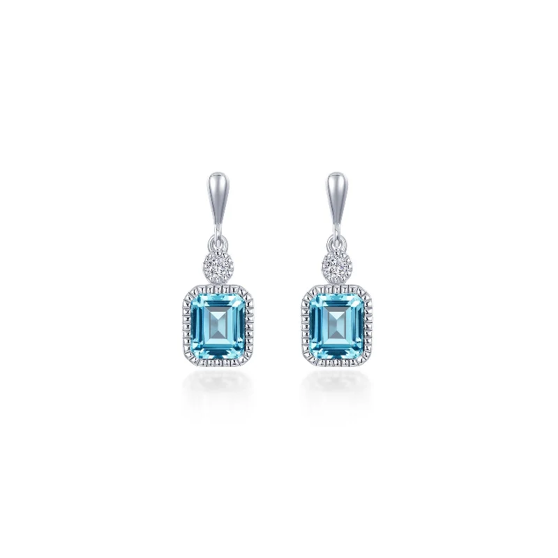 Lafonn Birthstone Emerald March Aquamarine Earring BE007AQP00