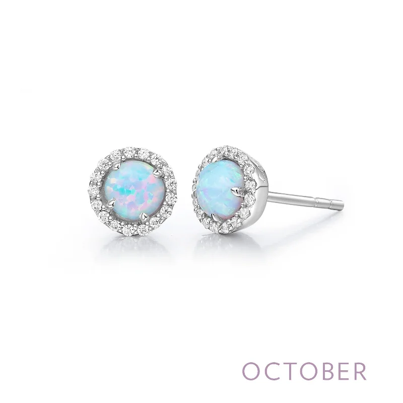 Lafonn Birthstone Round October Opal Earring BE001OPP00