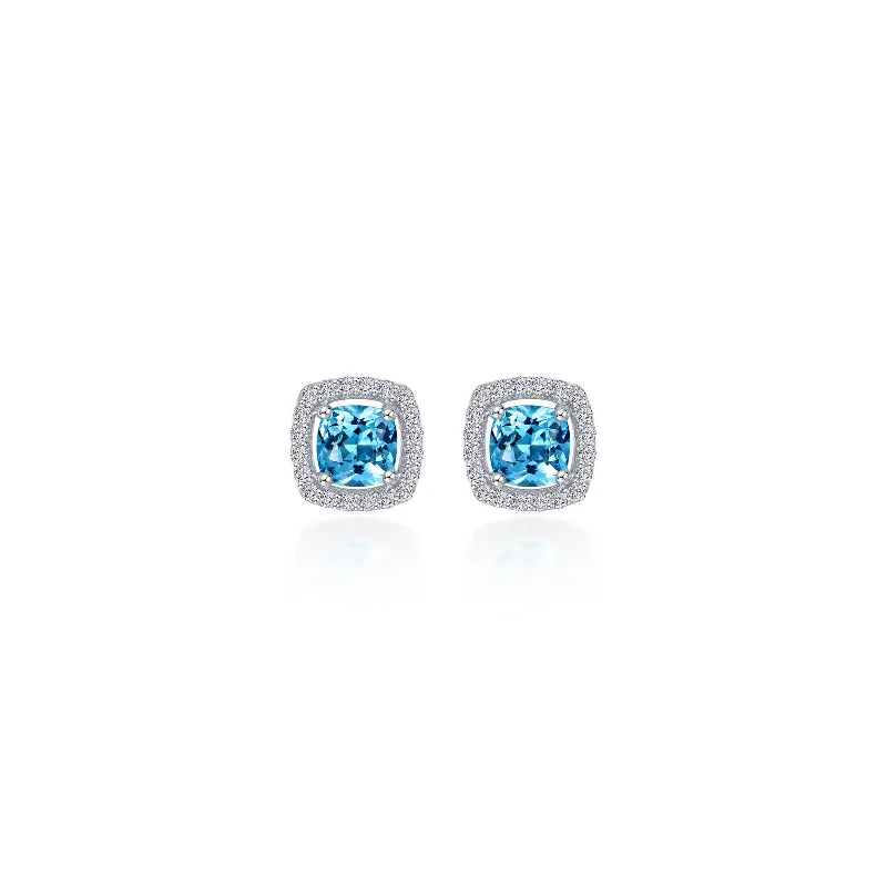 Lafonn Classic Cushion Blue Blue Topaz Earring E0329BTP00