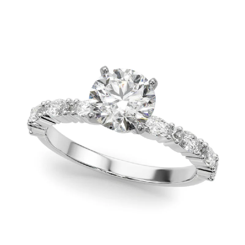 Maya Round Diamond with Marquise Sides Engagement Ring