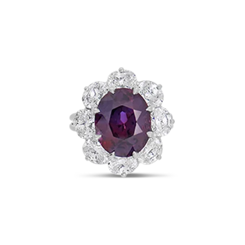 Purple Sapphire & Diamond Ring