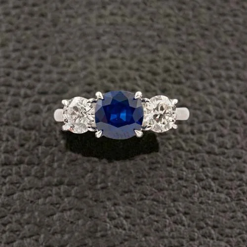 Sapphire & Diamond Engagement Ring