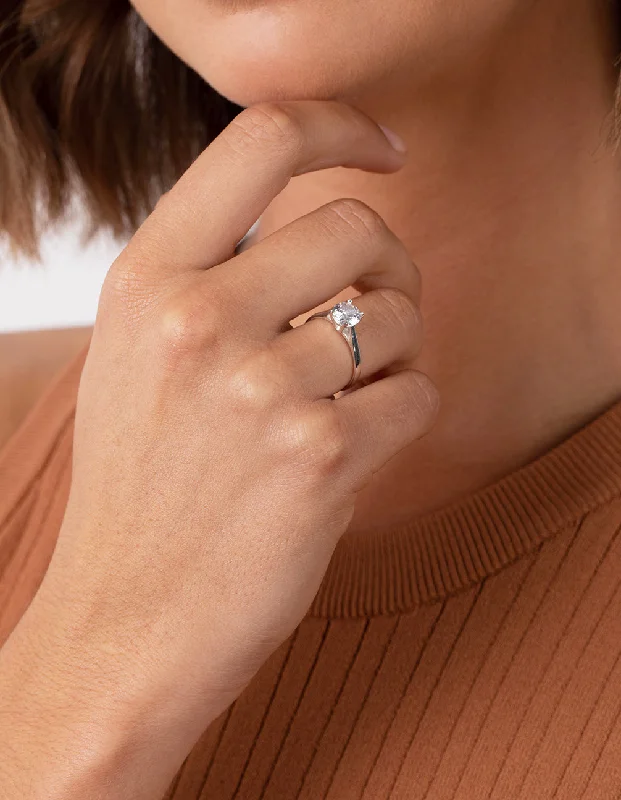 Sterling Silver Diamante Stone Ring