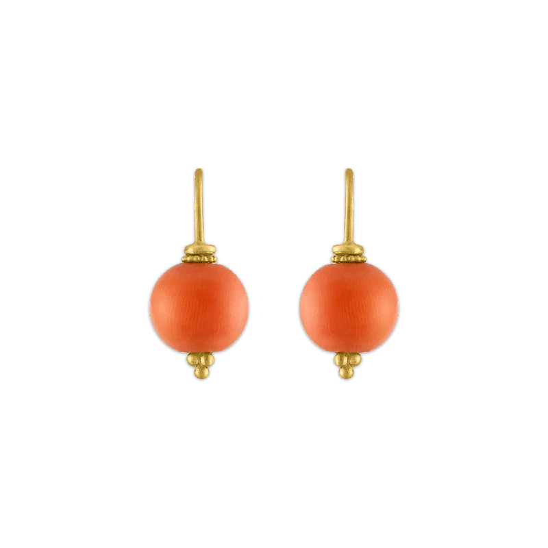 Antique Coral Baby Linea Earrings