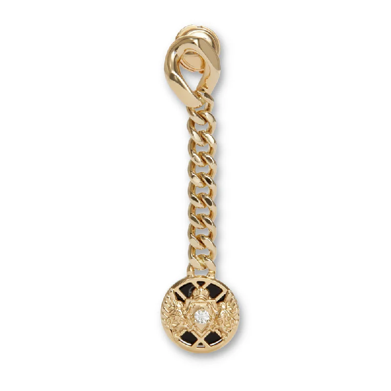 Balmain 18K Yellow Gold Emblem Single Drop Earring