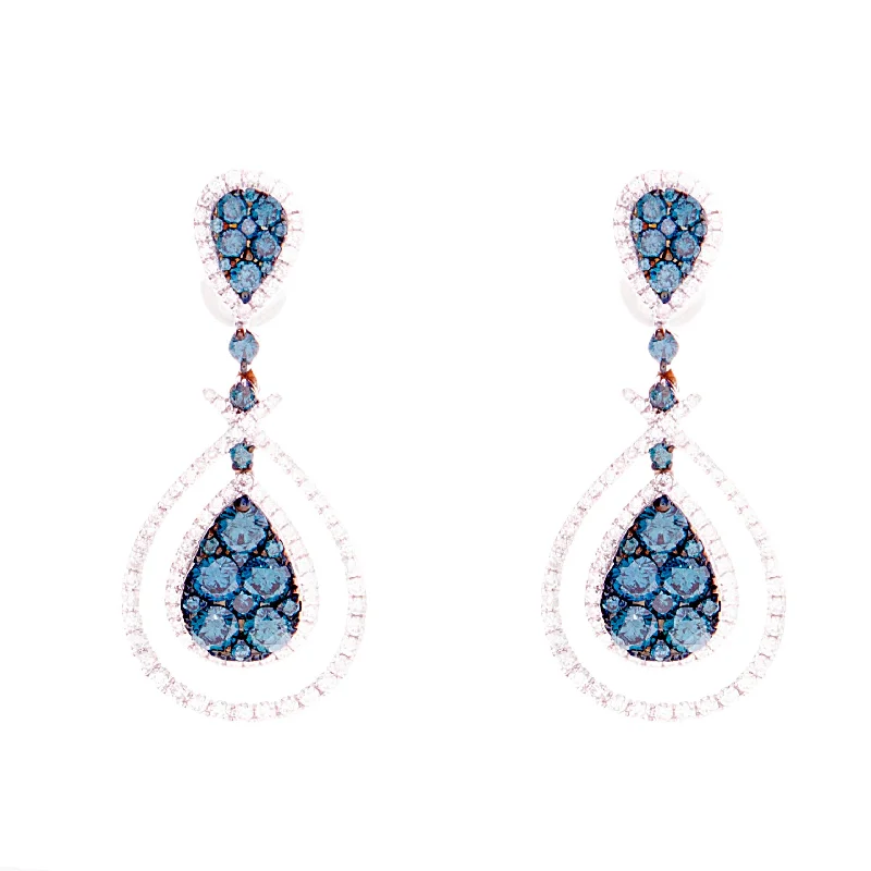 Blue Diamond Earrings