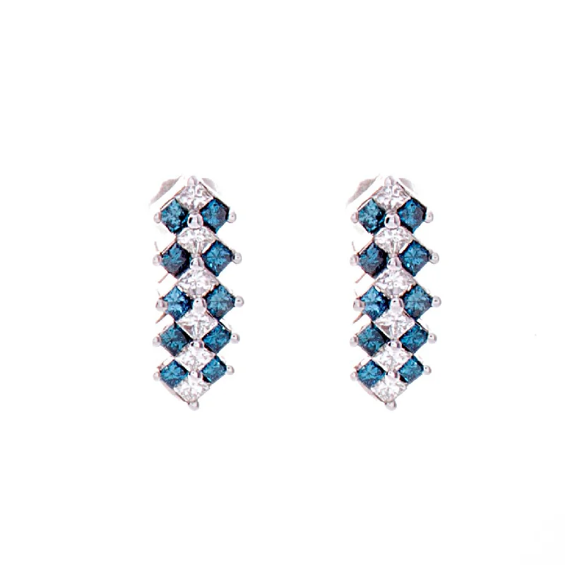 Blue Diamond Earrings