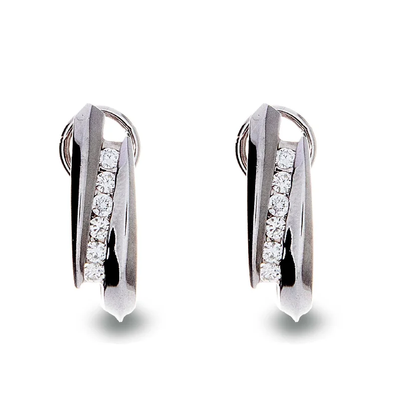 Channel Set Diamond Earrings