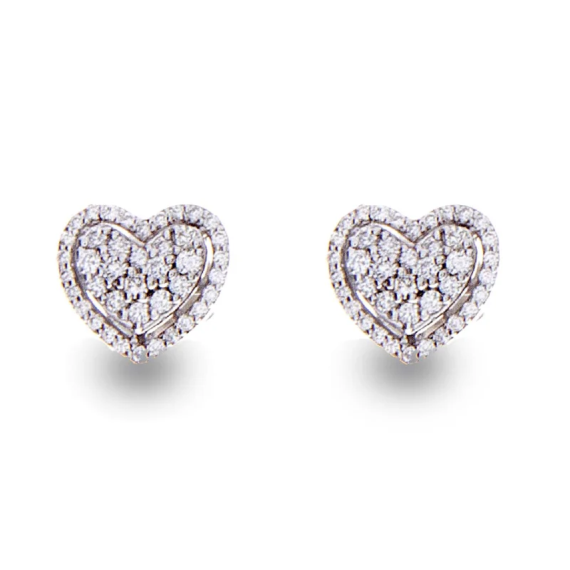 Diamond Cluster Heart Earrings