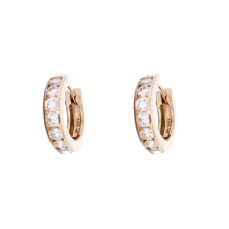 Diamond Huggie Earrings