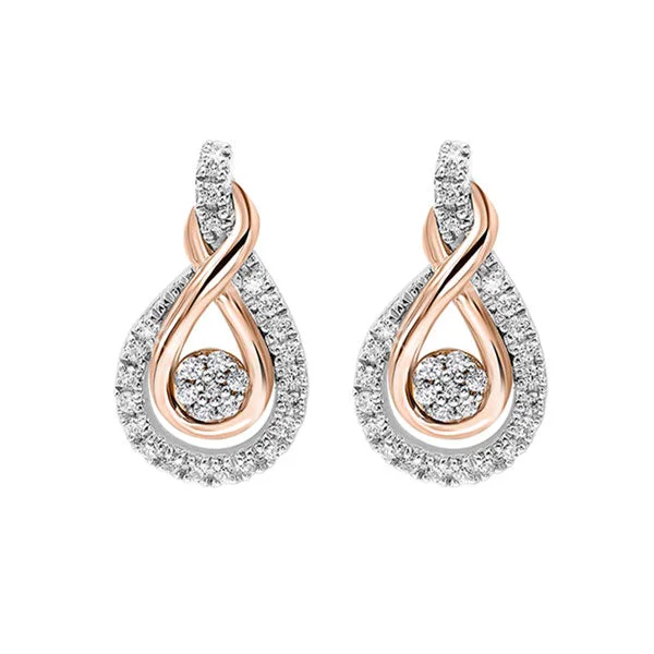 MIX METAL ROSE GOLD SILVER DIAMOND (1/5CTW) EARRING