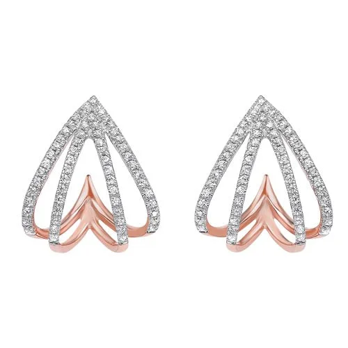 Diamond Spade Earrings In 10K Rose Gold (1/4 Ct. Tw.)