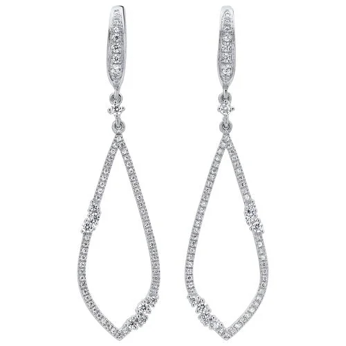 Open Teardrop Diamond Earrings in 14K White Gold (1/2 ct. tw.)