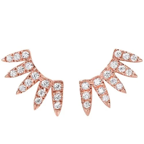 Diamond Feather Earrings in 14K Rose Gold (1/2 ct. tw.)