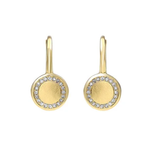 Diamond Eternity Halo Dangle Earrings In Gold (1/8ctw)