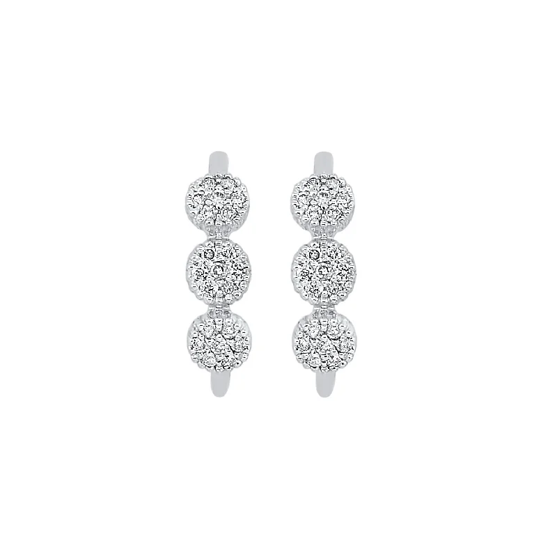 10KT Circle Bar Earrings -- 1/8 CTW