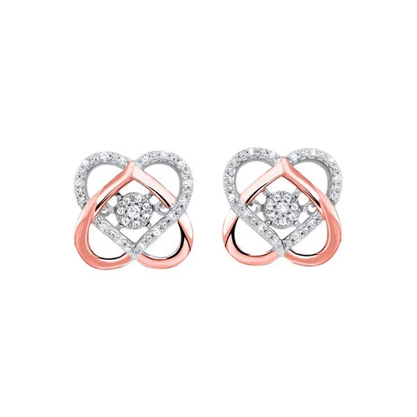 10KT WHITE ROSE GOLD DIAMOND (1/10 CTW) EARRING