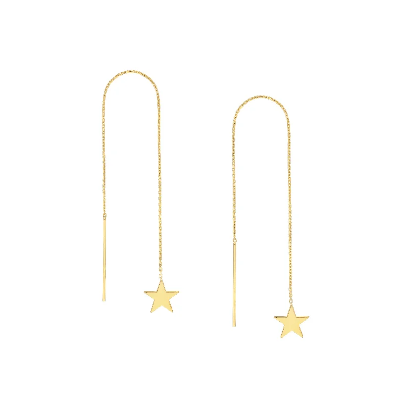 Flat Star Threader Earrings