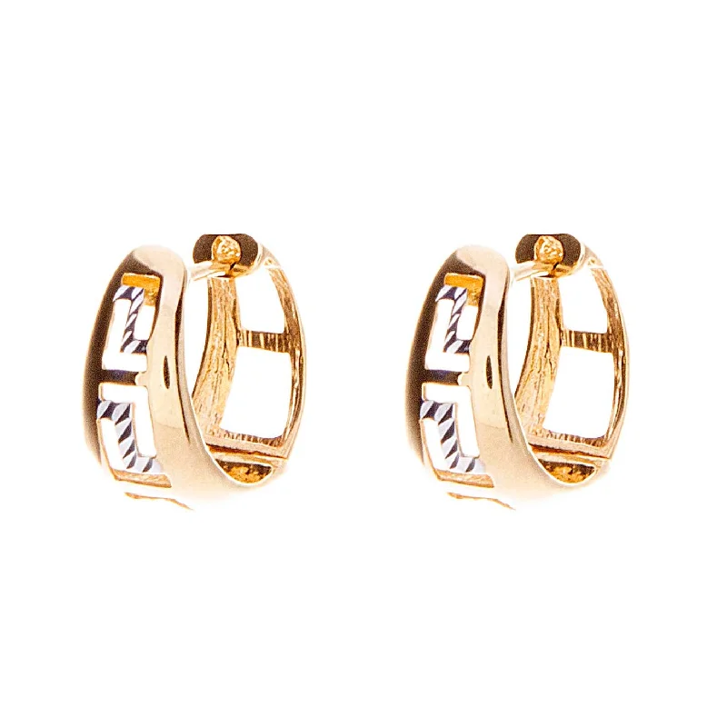 Gold Greek Key Earrings