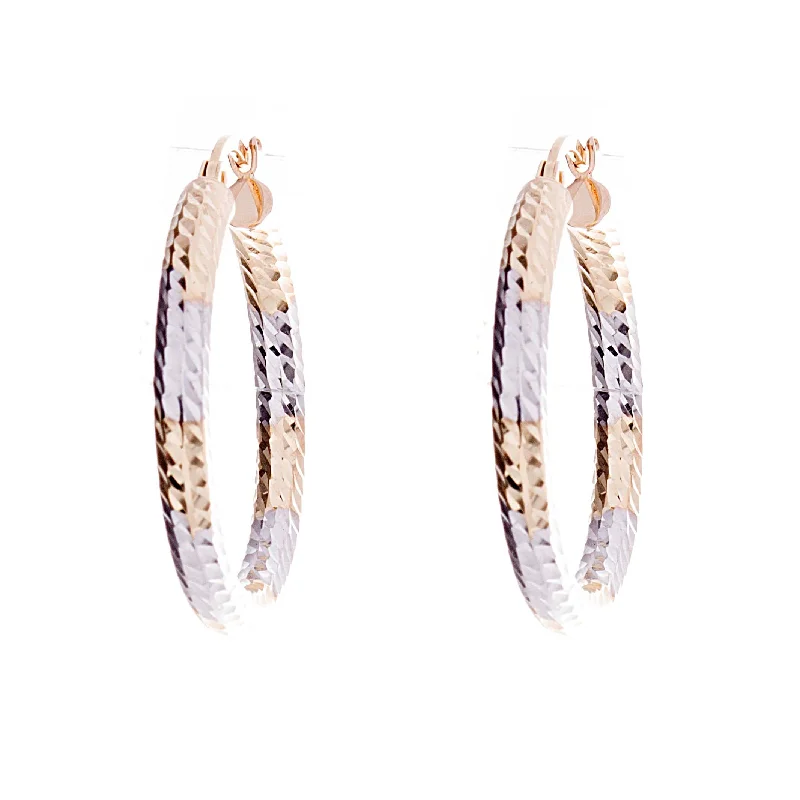 Two-Tone Gold Hoops