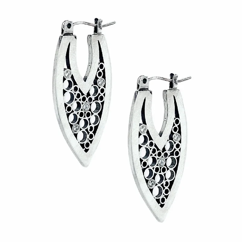 Diamond Pointed Hoop "Luz" Earrings