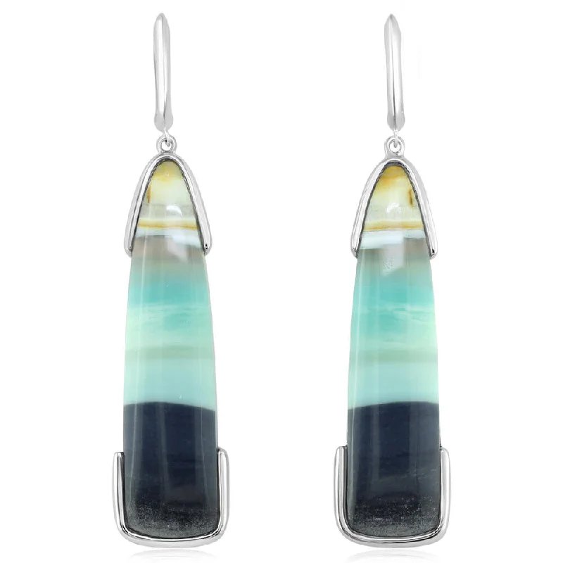 Silver Indonesian Opal Earrings