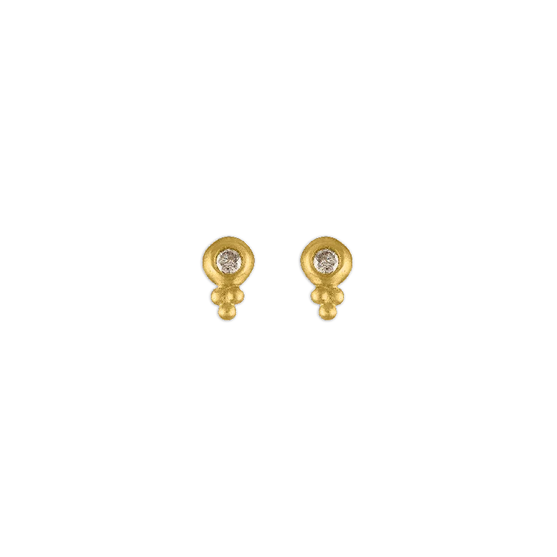 Small Diamond Lentil-Shaped Bulla Earrings