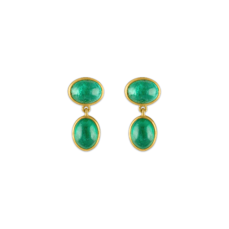 Small Emerald Amphora Earrings