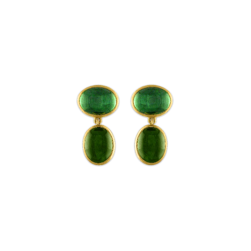 Small Green Tourmaline Amphora Earrings