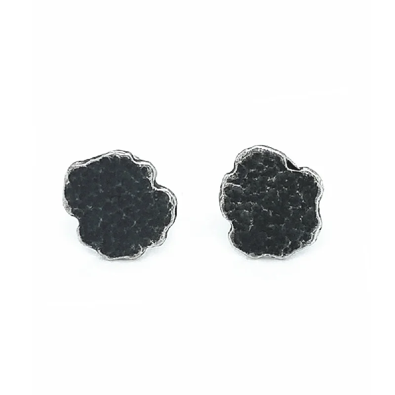 Sterling Silver Wavy Edge Earrings- "Rorschach"