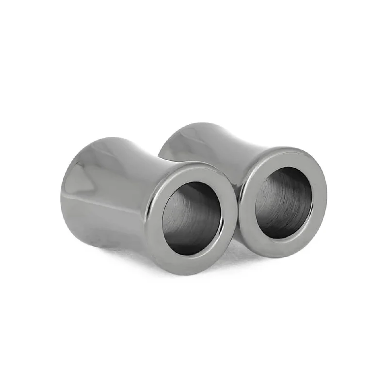 Titanium Ear Gauges, Polished Titanium Tunnels