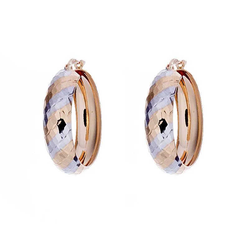 Two Tone Gold Earrings