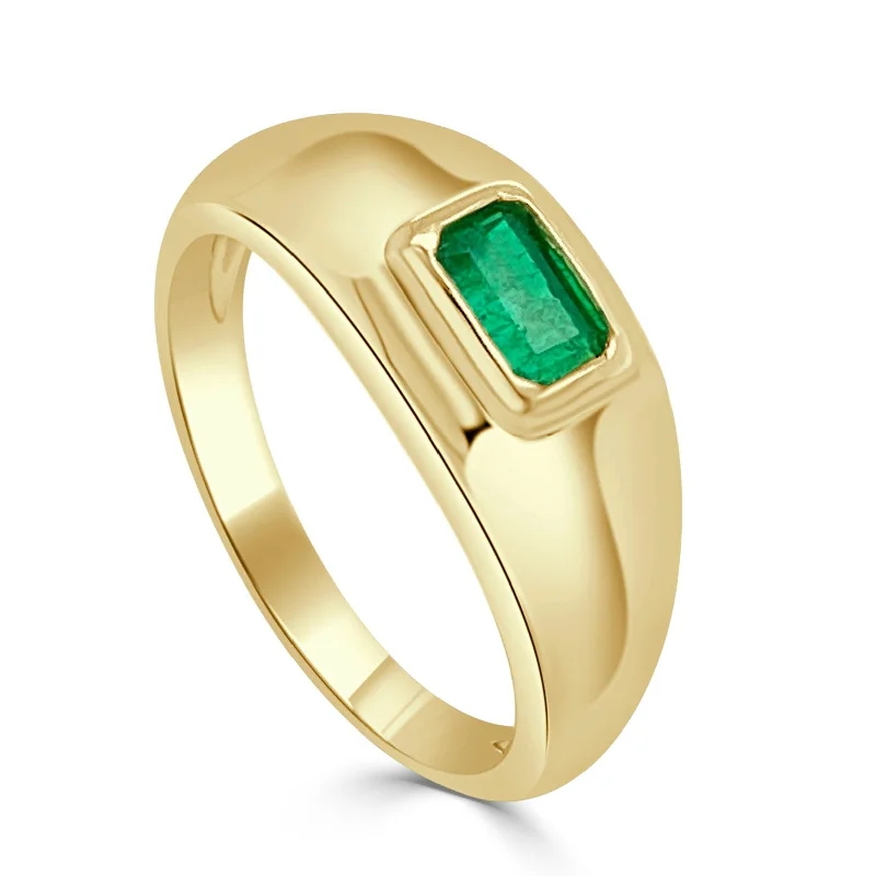 Joelle Emerald Band Ring 14K Yellow Gold