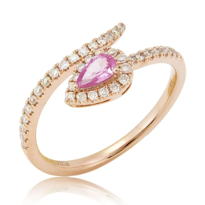 Joelle Pink Sapphire & Diamond Ring 18K Rose Gold