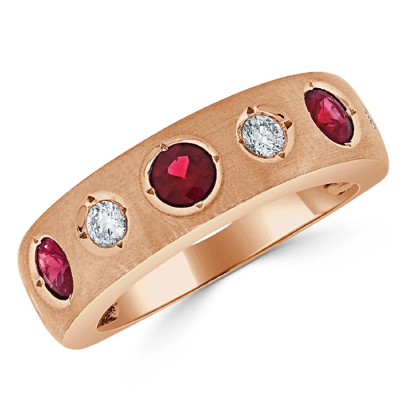 Joelle Ruby & Diamond Band 14K Rose Gold