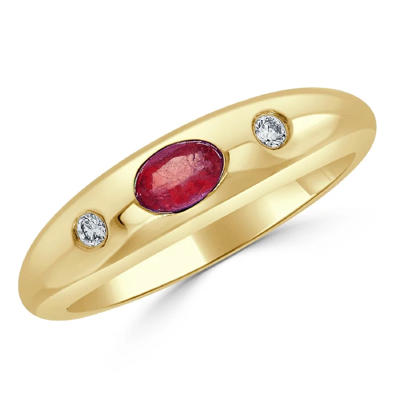 Joelle Ruby & Diamond Band 14K Yellow Gold