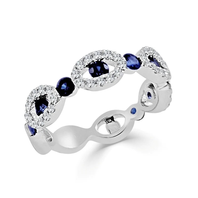 Joelle Sapphire & Diamond Band 14K Gold