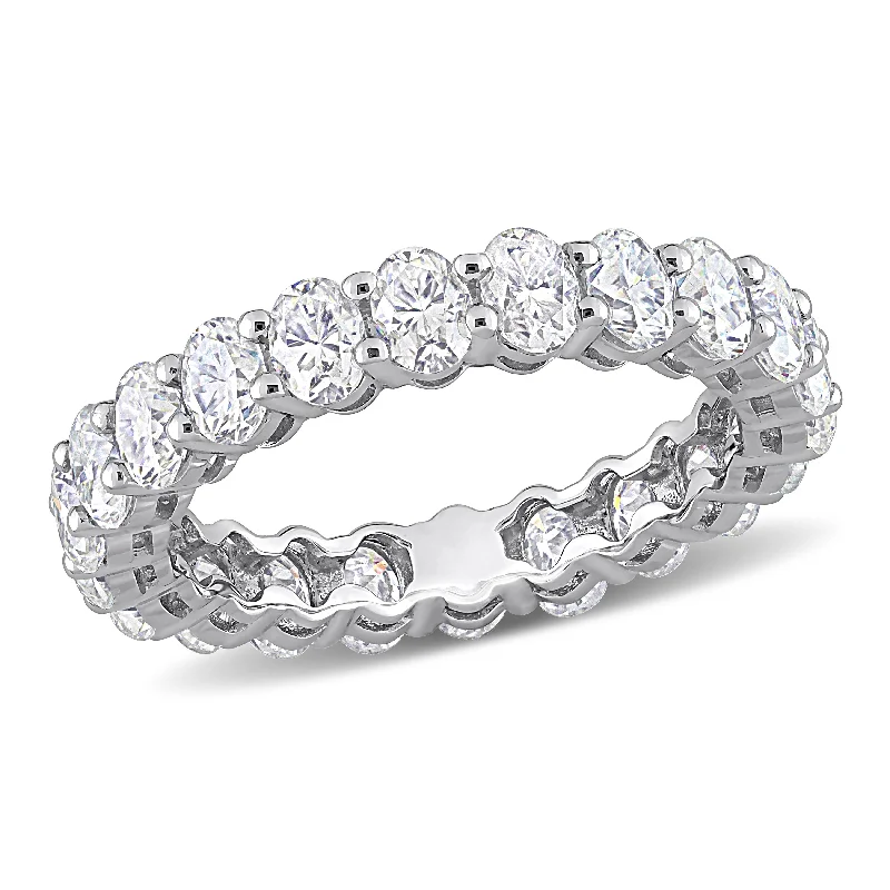 Miadora 3 1/3ct DEW Oval Cut Created Moissanite Eternity Ring in 14k White Gold