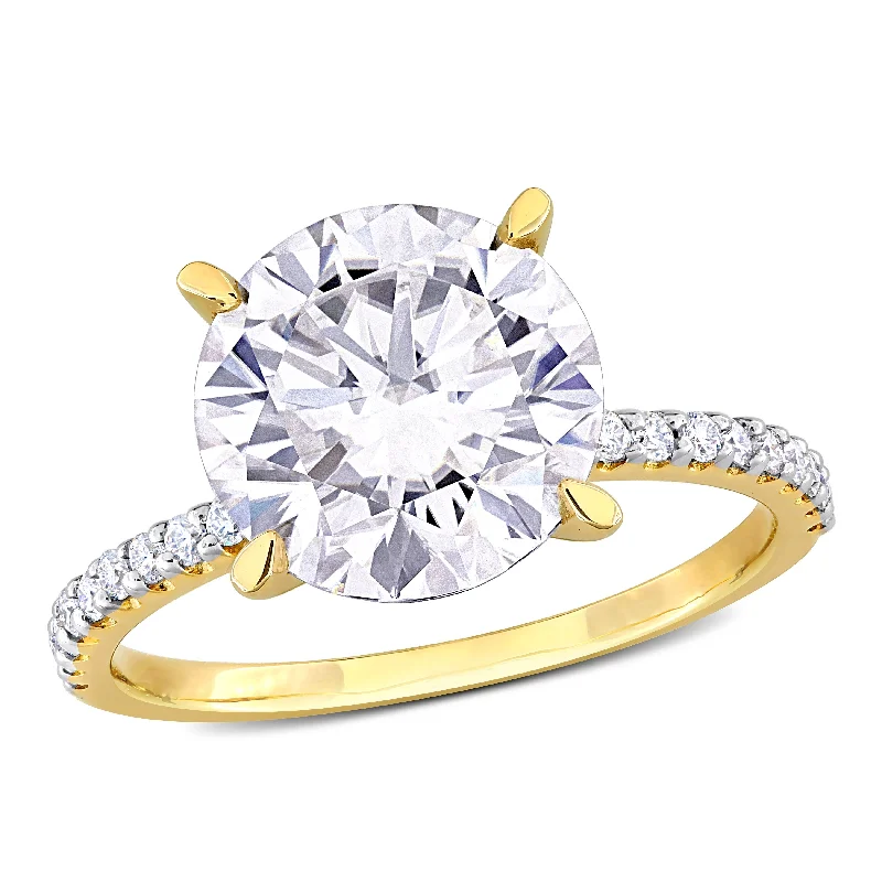 Miadora 3 3/4ct DEW Created Moissanite Engagement Ring in 10k Yellow Gold