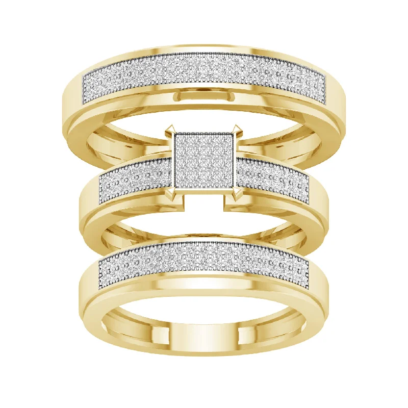 10K  0.33CT  Diamond Trio Set