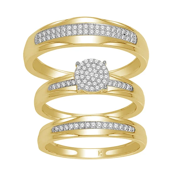 10K 0.33ct Diamond Trio Set